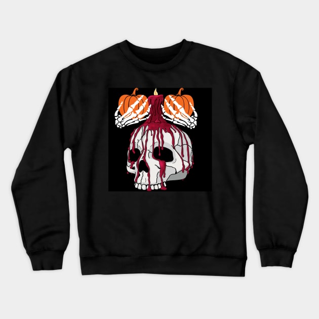 Skull with 2 hands Crewneck Sweatshirt by sheelashop